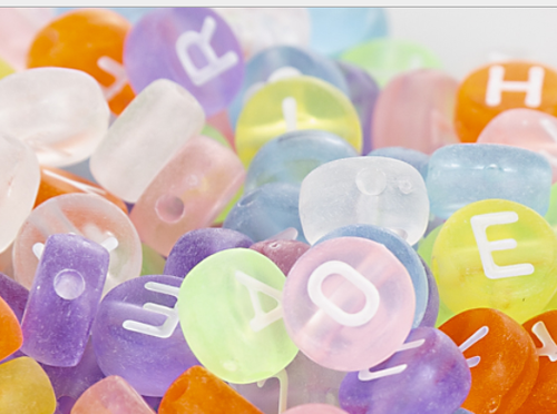 SB6262 plastic acrylic letter initial 4*7mm 500g A to Z 26 alphabet beads for jewelry DIY