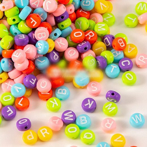 SB6262 plastic acrylic letter initial 4*7mm 500g A to Z 26 alphabet beads for jewelry DIY