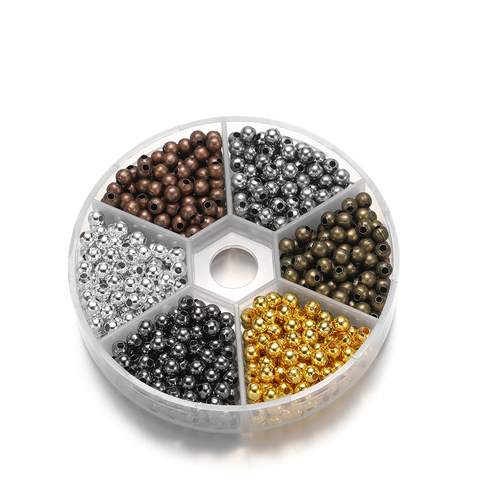 948Pcs/Box 4mm Mixed Charm Beads Gold Color Spacer Loose Beads DIY Bracelet Jewelry Supplies Accessories