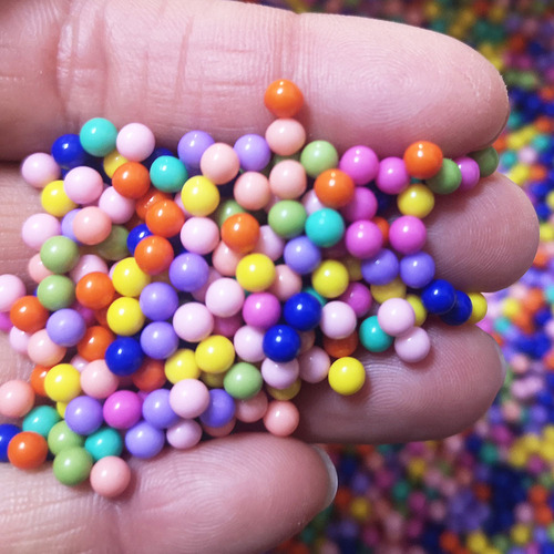 4mm Solid Color Acrylic Round Beads No Hole single and mix color