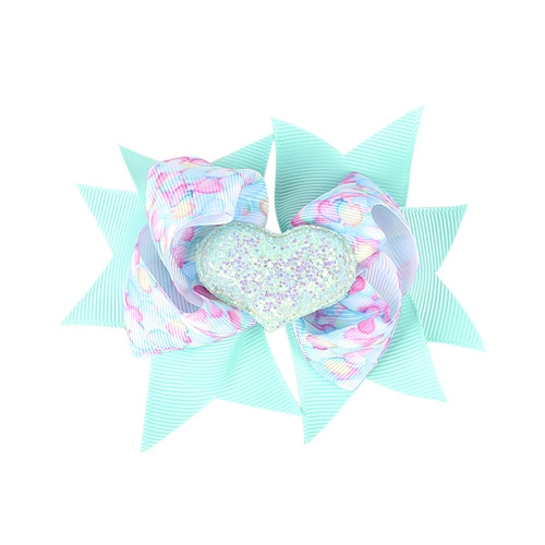 Valentine's Day 4'' Hair Bow With Clip Girls Grosgrain Ribbon HairBows Heart Handmade Hairpin For Kids Hair Accessories