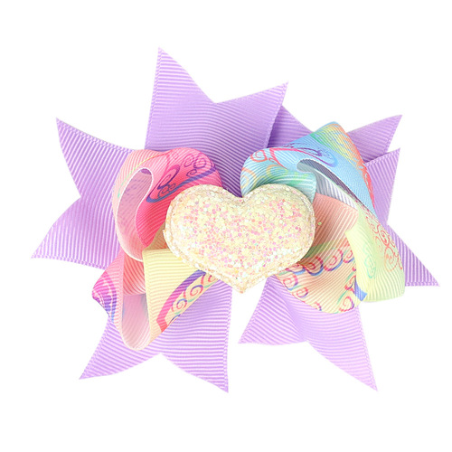 Valentine's Day 4'' Hair Bow With Clip Girls Grosgrain Ribbon HairBows Heart Handmade Hairpin For Kids Hair Accessories