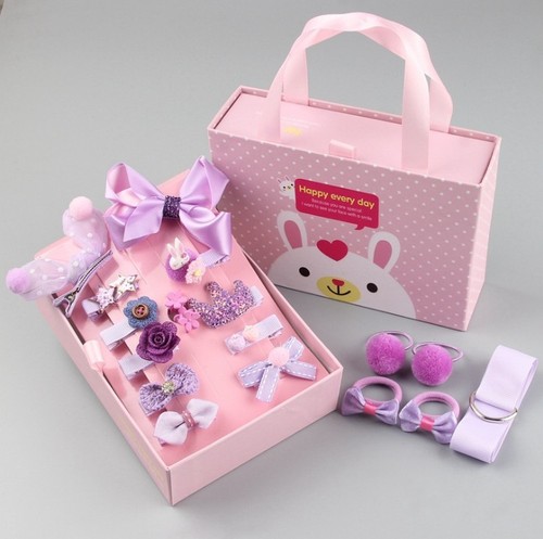 Fashion Cute Beautiful Children's Hair Accessories 18 Piece Sets Hair Clip Sets Rubber Hairpin