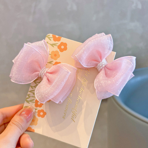 Three Layer Butterfly Girls' Hairpin Princess Headwear Snow Yarn Children's Hairpin