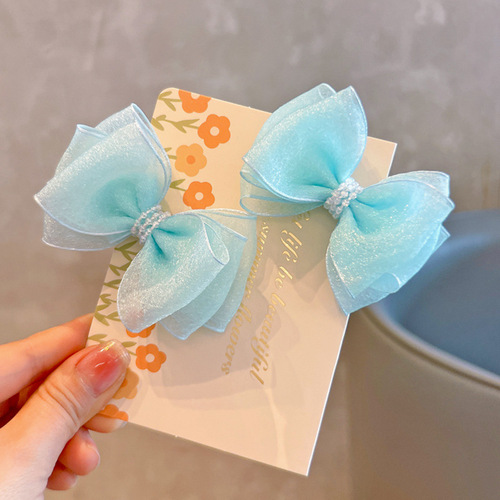 Three Layer Butterfly Girls' Hairpin Princess Headwear Snow Yarn Children's Hairpin