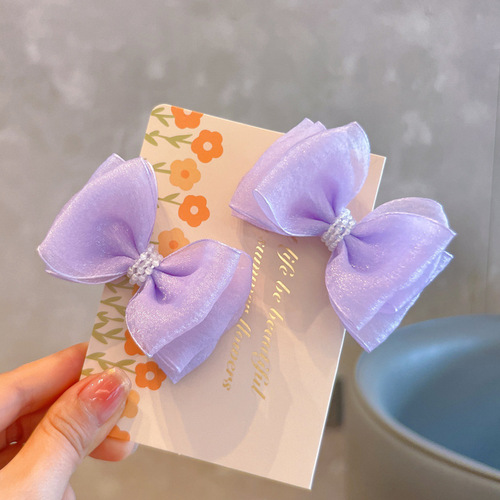 Three Layer Butterfly Girls' Hairpin Princess Headwear Snow Yarn Children's Hairpin