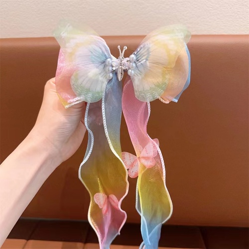 Children's Hair Accessories Pearl Tassels Bows Ribbons Braided Hairpins Headdresses Summer Girls Princess Hairpins