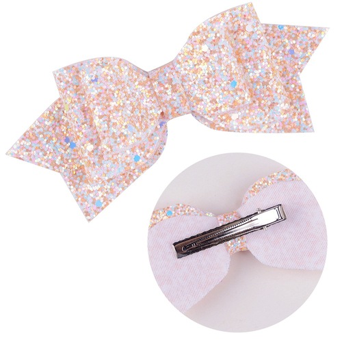 Children Sequin Headwear Large Size Swallowtail Bow Knot Edge Clamp Top Clamp Princess Head Flower Hairpin*3 pcs random
