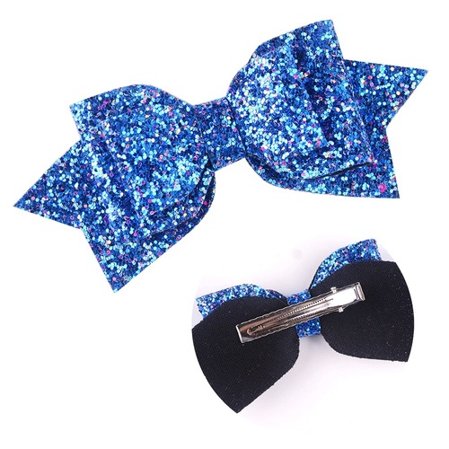 Children Sequin Headwear Large Size Swallowtail Bow Knot Edge Clamp Top Clamp Princess Head Flower Hairpin*3 pcs random