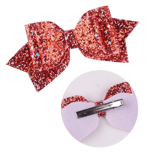 Children Sequin Headwear Large Size Swallowtail Bow Knot Edge Clamp Top Clamp Princess Head Flower Hairpin*3 pcs random