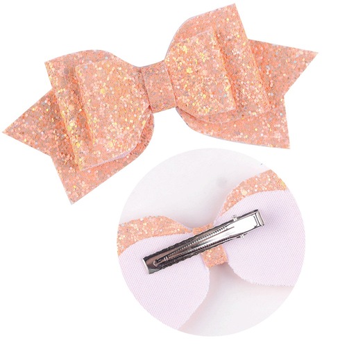 Children Sequin Headwear Large Size Swallowtail Bow Knot Edge Clamp Top Clamp Princess Head Flower Hairpin*3 pcs random