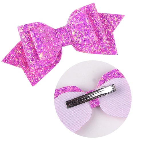 Children Sequin Headwear Large Size Swallowtail Bow Knot Edge Clamp Top Clamp Princess Head Flower Hairpin*3 pcs random