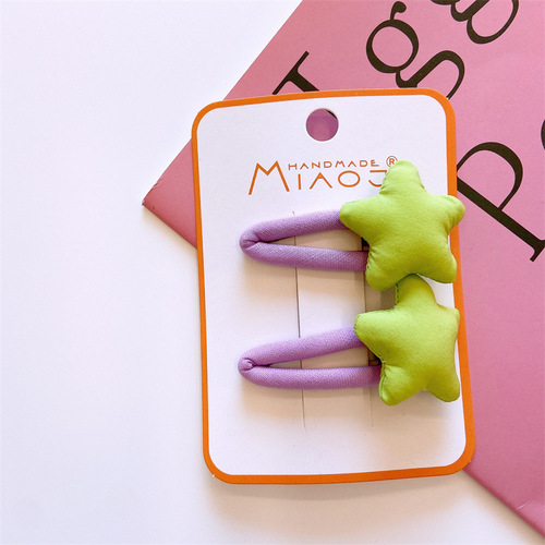 New children's spring solid color barrettes girls' baby fabric XINGXBBBaby clip bang side clip hairpin