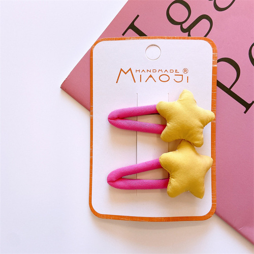 New children's spring solid color barrettes girls' baby fabric XINGXBBBaby clip bang side clip hairpin