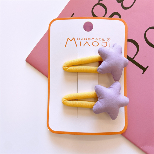 New children's spring solid color barrettes girls' baby fabric XINGXBBBaby clip bang side clip hairpin