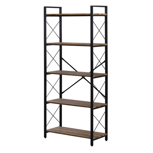 Modern design 5-tier standing shelves  multipurpose wood adult bookcase
