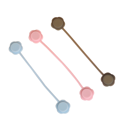 Reusable Muti-use Silicone Magnetic Cable Clip Wire Twisty Ties Bands Earphone Cord Winder