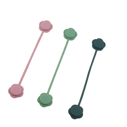 Reusable Muti-use Silicone Magnetic Cable Clip Wire Twisty Ties Bands Earphone Cord Winder