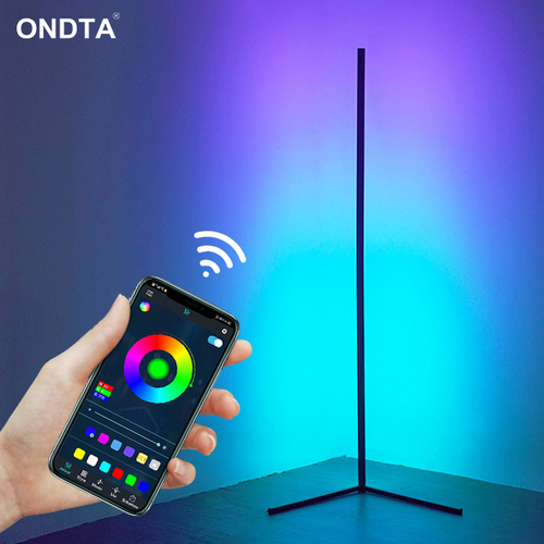 Dropshipping Nordic Modern Decorative 120cm Remote Controlled LED Light RGB Tripod led corner floor lamp