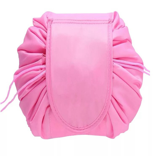 Popular  stock style Portable Lazy Drawstring Make Up Bag Large Travel Cosmetic Bag for female