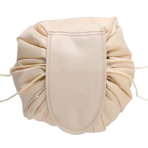 Popular  stock style Portable Lazy Drawstring Make Up Bag Large Travel Cosmetic Bag for female
