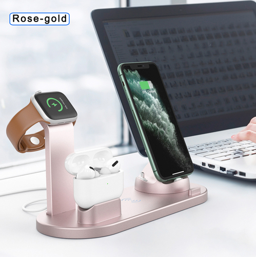 Portable Multifunction 4 In 1 Wireless Charger For All Qi Smartphone Charging 15w Qi Charging Station Wireless Charger F