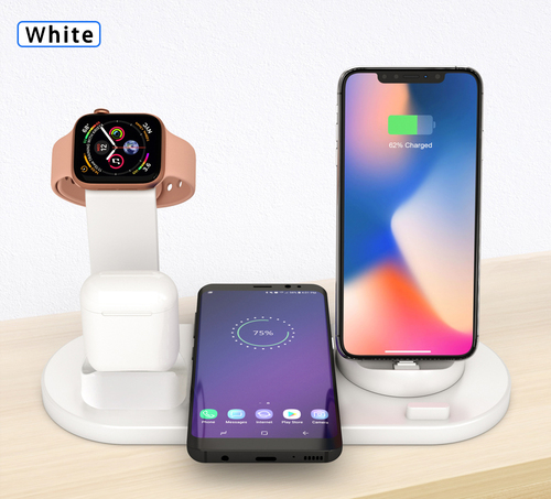 Portable Multifunction 4 In 1 Wireless Charger For All Qi Smartphone Charging 15w Qi Charging Station Wireless Charger F