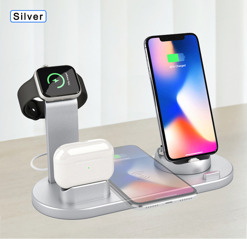 Portable Multifunction 4 In 1 Wireless Charger For All Qi Smartphone Charging 15w Qi Charging Station Wireless Charger F