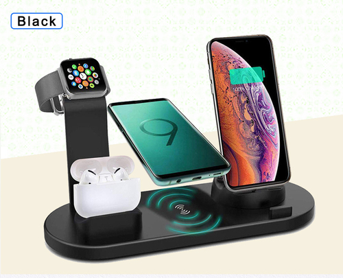 Portable Multifunction 4 In 1 Wireless Charger For All Qi Smartphone Charging 15w Qi Charging Station Wireless Charger F