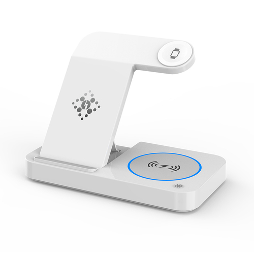 2022 New Style 15w Portable 4 in 1 Fast Wireless Charger Stand Holder Multifunction Foldable Qi  Wireless Charger For ip