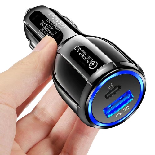 Universal Type c PD 18W Dual QC3.0 fast charging car charger for iphone for Samsung