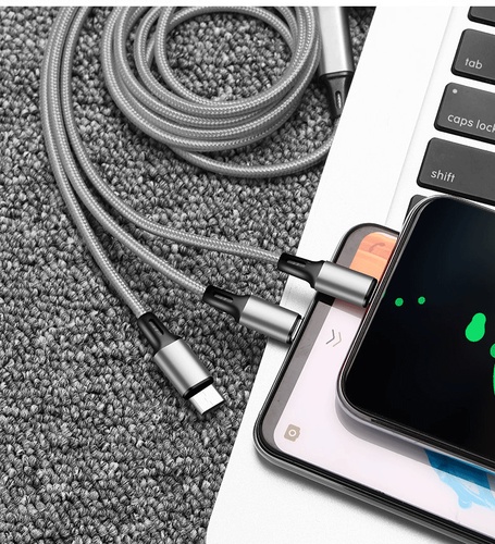  Cheapest Price with best quality Android Mobile Phone Nylon Multi Charger Light Micro Type C 3 In 1 Usb Charging