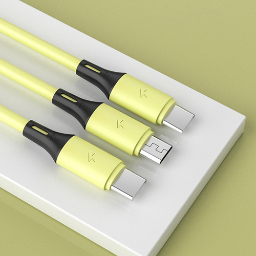 Eco Friendly Liquid Silicone USB To Micro Type c 3 in 1 Multifunction PD 3A Fast Charging Cable 1.2m Transmission Data C