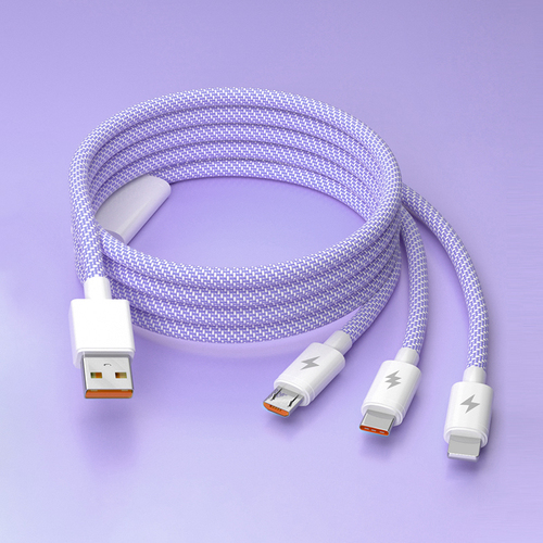 20% Off  Macaron Phone Charger Cable Braided Universal Multi 3 In 1 Tipo C Charging Cord Usb Cable With Usb C For Iphone