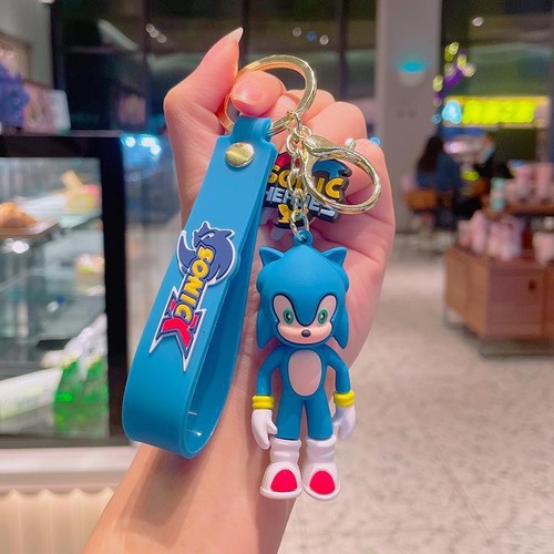   cartoon silicone keychain Sonic 3D doll PVC keychain wristband bag accessories  ization