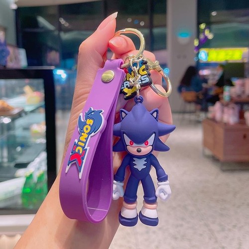   cartoon silicone keychain Sonic 3D doll PVC keychain wristband bag accessories  ization