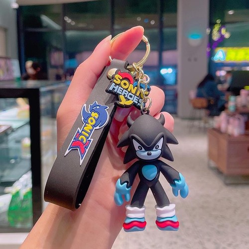   cartoon silicone keychain Sonic 3D doll PVC keychain wristband bag accessories  ization