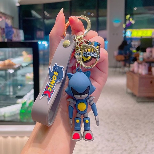   cartoon silicone keychain Sonic 3D doll PVC keychain wristband bag accessories  ization