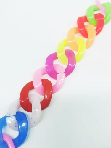 Colorful  Women Handbags Accessories Twisted Chains Belt DIY Transparent Clear Acrylic Plastic Party Clutch Purse Chain 