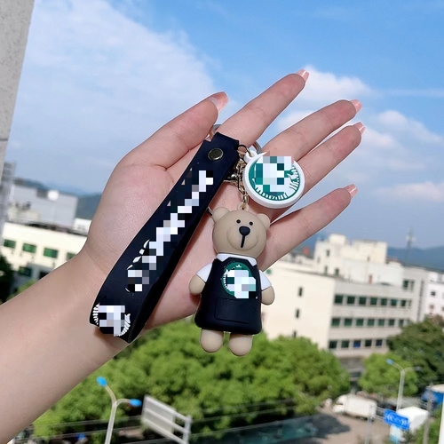 Soft Rubber PVC Cartoon Luxury Designer Tumbler Zombie Buck's Mini Coffee Cup Boba Key chains Accessories For Women Bag 