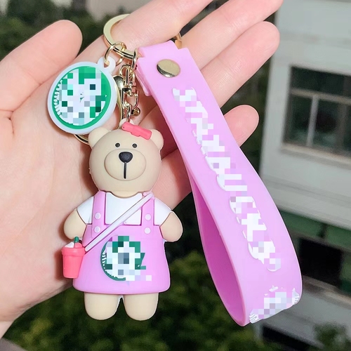 Soft Rubber PVC Cartoon Luxury Designer Tumbler Zombie Buck's Mini Coffee Cup Boba Key chains Accessories For Women Bag 