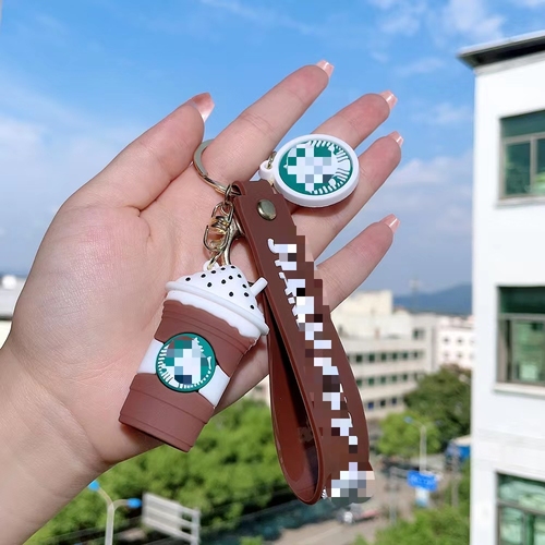 Soft Rubber PVC Cartoon Luxury Designer Tumbler Zombie Buck's Mini Coffee Cup Boba Key chains Accessories For Women Bag 