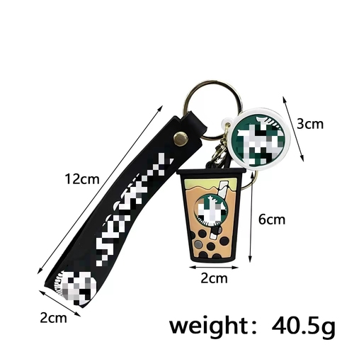 Soft Rubber PVC Cartoon Luxury Designer Tumbler Zombie Buck's Mini Coffee Cup Boba Key chains Accessories For Women Bag 
