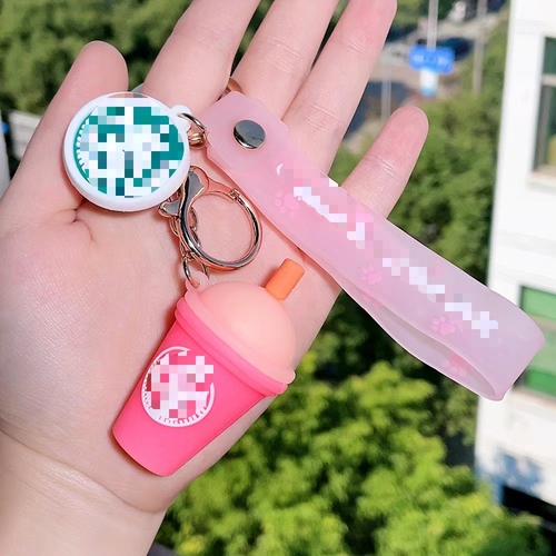 Soft Rubber PVC Cartoon Luxury Designer Tumbler Zombie Buck's Mini Coffee Cup Boba Key chains Accessories For Women Bag 