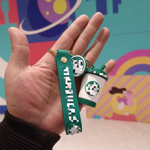 Soft Rubber PVC Cartoon Luxury Designer Tumbler Zombie Buck's Mini Coffee Cup Boba Key chains Accessories For Women Bag 