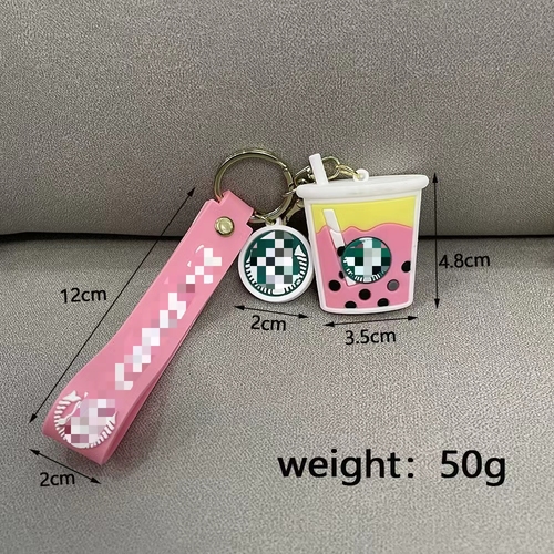 Soft Rubber PVC Cartoon Luxury Designer Tumbler Zombie Buck's Mini Coffee Cup Boba Key chains Accessories For Women Bag 