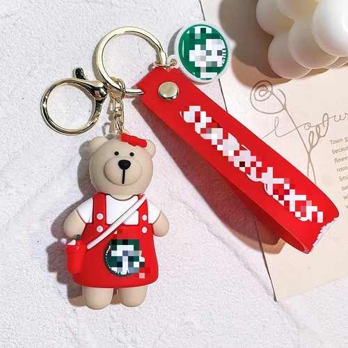 Soft Rubber PVC Cartoon Luxury Designer Tumbler Zombie Buck's Mini Coffee Cup Boba Key chains Accessories For Women Bag 