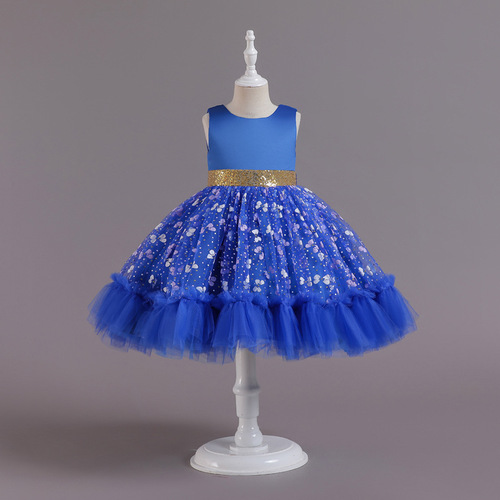  Child Wear Princess Party Birthday Toddler Clothing Pictures for Children Gown Baby Kids Dresses for Girls Frocks