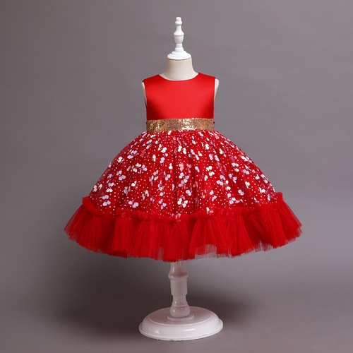  Child Wear Princess Party Birthday Toddler Clothing Pictures for Children Gown Baby Kids Dresses for Girls Frocks