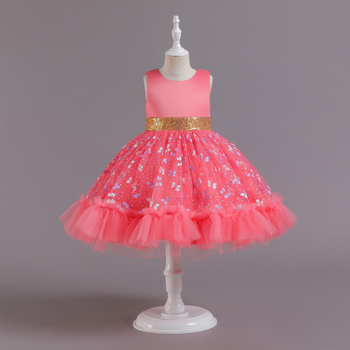  Child Wear Princess Party Birthday Toddler Clothing Pictures for Children Gown Baby Kids Dresses for Girls Frocks